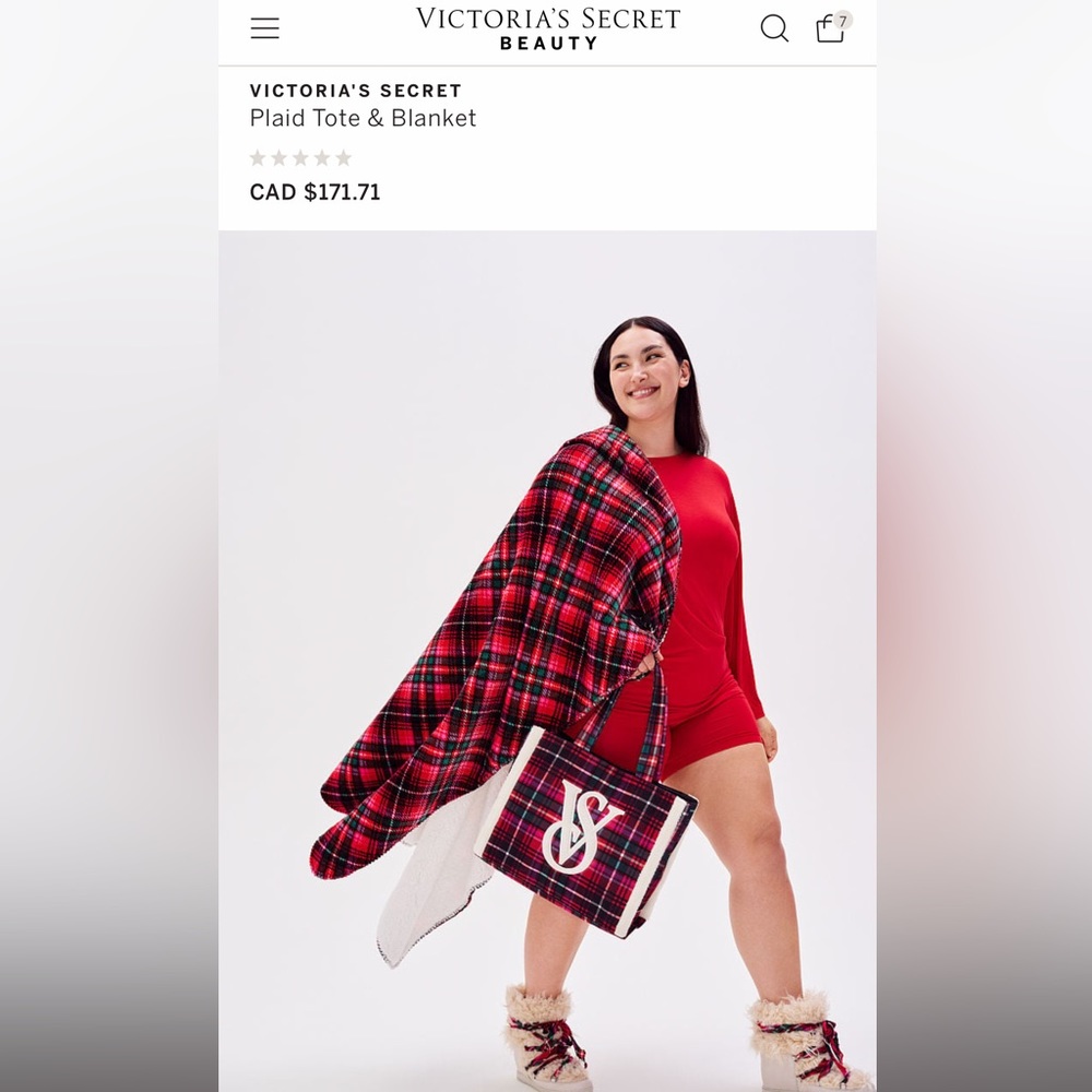 Victoria’s Secret Plaid Tote with Blanket - BRAND NEW